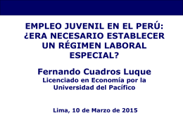 Empleo juvenil en el Perú y régimen laboral