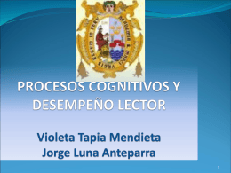 PROCESOS COGNITIVOS Y DESEMPEÑO LECTOR Violeta Tapia