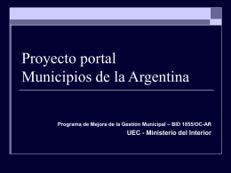 Proyecto portal municipios de la Argentina