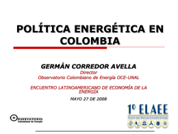 Potencialidades y Perspectivas Energéticas de Colombia