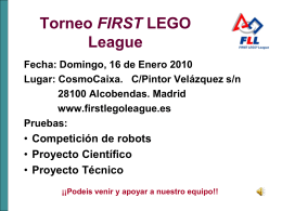 Torneo FIRST LEGO League Fecha: Domingo