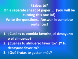 ¿Qué comes? - Cobb Learning