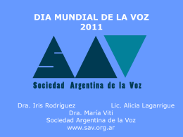 Diapositiva 1 - Sociedad Argentina de la Voz