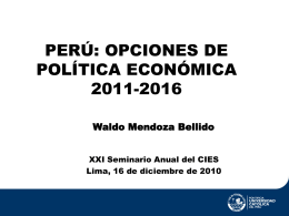 Opciones de política económica 2011-2016