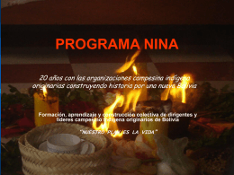 PROGRAMA DE FORMACION CAMPESINA NINA