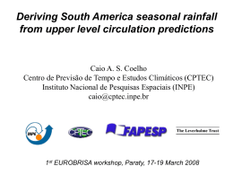 Deriving South America seasonal rainfall from - eurobrisa