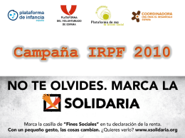 dossier campaña irpf 2010 - Coordinadora Aragonesa de