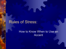 Rules of Stress: