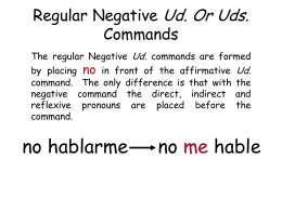 Regular Negative Ud. Commands
