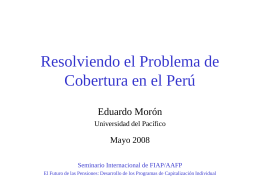 Resolviendo el Problema de Cobertura en el Perú