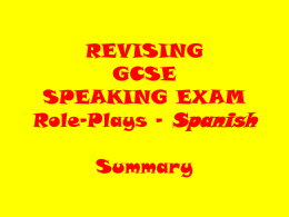 REVISION TIPS - GCSE SPEAKING EXAM
