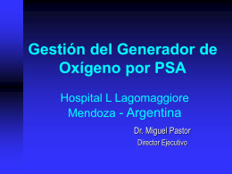 Gestión del Generador de Oxígeno por PSA Hospital Lagomaggiore