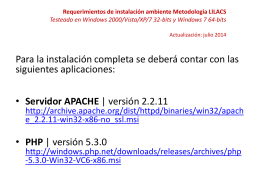 Instructivo de Instalación Apache 2.2.11 - PHP 5.3.0