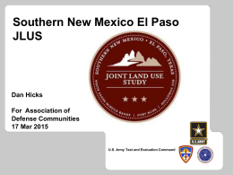 Southern New Mexico & El Paso Joint Land Use Study
