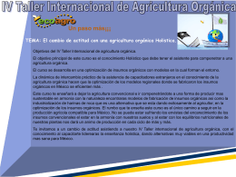 Un paso más¡¡¡ IV Taller Internacional de Agricultura