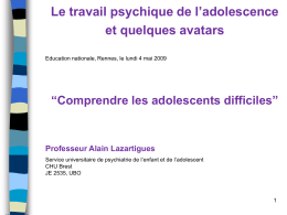 Diaporama de la présentation du Pr Alain Lazartigues
