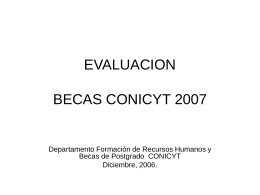 EVALUACION EXPERTOS BECAS CONICYT 2007