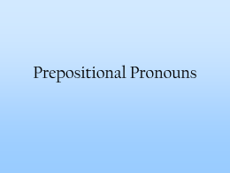 Prepositional Pronouns