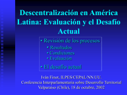 Descentralización en América Latina: cómo conciliar Eficiencia con