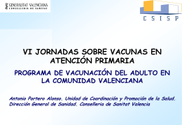 Programa de vacunación de Adultos en la Comunidad Valenciana