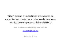 Taller: diseño e impartición de eventos de capacitación conforme a