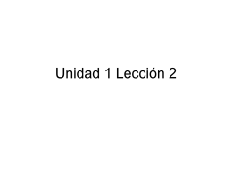 Unidad 1 Lección 2