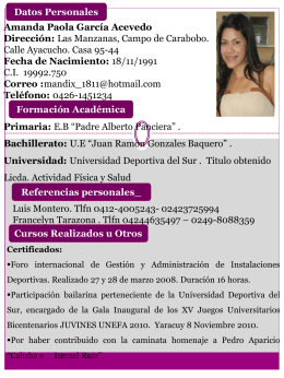 Amanda Paola García Acevedo Licda. Actividad Física y Salud