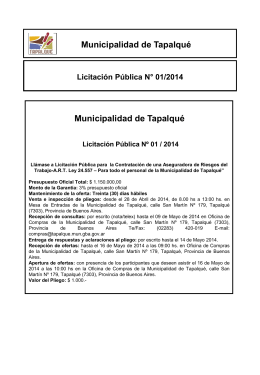 Aviso Público A.R.T - Municipio de Tapalqué