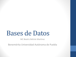 Bases de Datos Otoño 2010 - Beatriz Beltrán Martínez