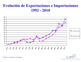 Evolución de Exportaciones e Importaciones 1992 - 2010