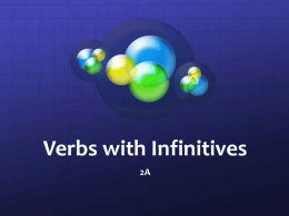 Verbs with Infinitives