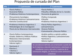 Propuesta de cursada del Plan