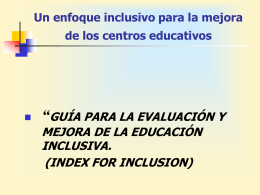 slide index spanish - Proyecto Escuela Inclusiva