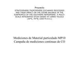 Mediciones de Material particulado MP10 Campaña de mediciones