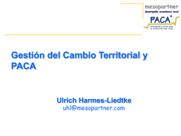 PACA and Territorial Change Management - PACA
