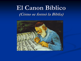 El Canon Bíblico - Iglesia Cristiana La Serena