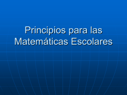 Principios para las Matemáticas Escolares