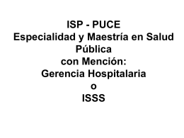 ISP - PUCE Maestría en Salud Pública