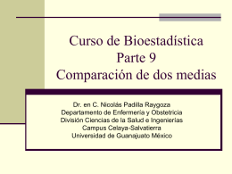 Biostatistics course Part 9 Comparison between two means in Spanish