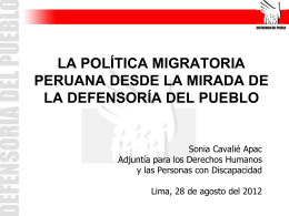 La política migratoria peruana desde la mirada de la Defensoría del