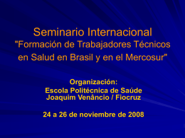 Seminario Internacional "Formación de Trabajadores Técnicos en