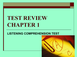 TEST REVIEW CHAPTER 1