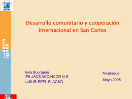 Desarrollo comunitario y cooperación - NCCR-NS