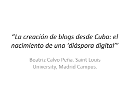 “La creación de blogs desde Cuba: el nacimiento de una `diáspora