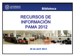 10. Recursos de Información : PAMA 2012
