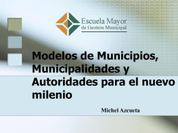 Modelos de Municipios, Municipalidades y Autoridades para el