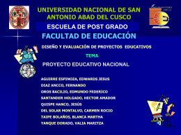 Proyecto educativo nacional - Página web de Valia Maritza