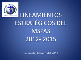 Lineamientos estrategicos MSPAS 2012-2015