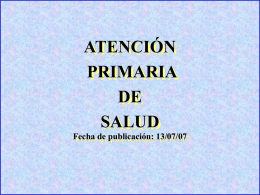ATENCIÓN PRIMARIA DE SALUD