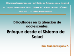 Dra. Susana Guijarro-Dificultades en la atención de adolescentes